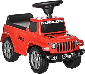 Kids Ride on Push Car, with Engine Sounds & Under-Seat Storage, Foot-to-Floor Ride on Sliding Car with Horn, Sit and Scoot Ride on Toy, Ages 1.5-3 Years, Red