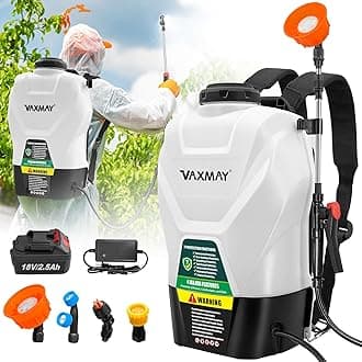 Backpack Sprayer 4 Gallon Battery Powered Garden Sprayer, VaxMay Electric Weed Sprayer Works with Makita 18V Battery, 100 PSI, Telescopic Wand, 5 Nozzles, 2.5Ah Battery&Charger Included