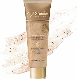 Dead Sea Face Scrub, Exfoliating Face Wash for Women and Men, Para-Pharmaceutical Facial Gel Cleanser with Dead Sea Salt Minerals, Micro Grains, Non-Drying (4.25 Fl oz)