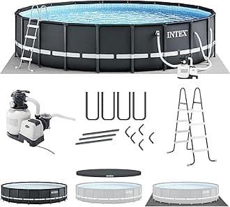 INTEX 26333EH Ultra XTR Deluxe Above Ground Swimming Pool Set: 20ft x 48in – Includes 2100 GPH Cartridge Sand Filter Pump – SuperTough Puncture Resistant – Rust Resistant – Easy to Assemble