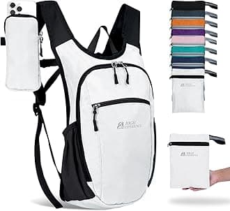 Hiking Backpack 10L/15L Small Daypack Lightweight Packable Travel Foldable Water Resistan for Women Men (White, 15L)