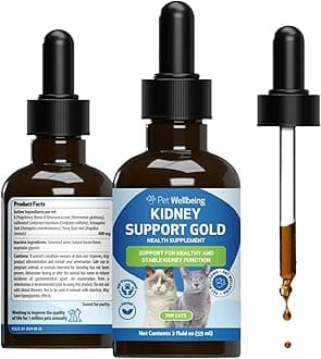 Pet Wellbeing Kidney Support Gold for Cats Natural Support for Feline Kidney Health 2Oz (59Ml)