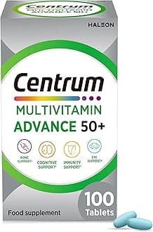 Advance 50+ Tablets Multivitamin & Mineral Supplements, with 24 essential nutrients, including vitamin D, C, Zinc, 100 ct