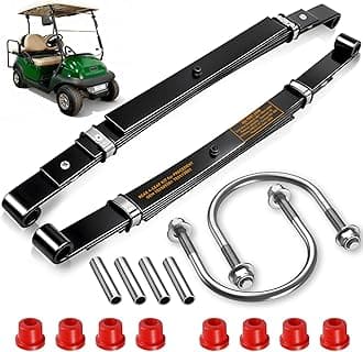 Upgraded Heavy Duty Rear 4-Leaf Springs Kit for Club Car Precedent 2004-Up, Tempo & Onward 2017-Up Golf Cart Suspension with Bushings Sleeves U-Bolts Replace #102509301 102513001 Load Support