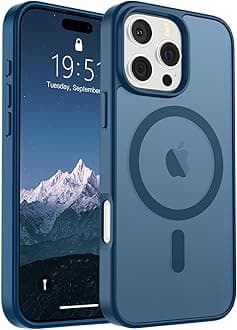 SUPFINE Magnetic for iPhone 16 Pro Case (Compatible with MagSafe) (10 FT Military Grade Drop Protection) Slim Translucent Matte Shockproof with Anti-Fingerprint Phone Case,Deep Blue