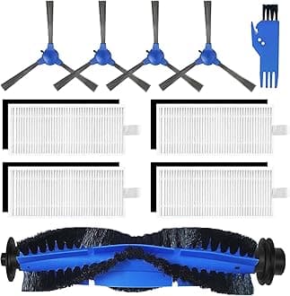 Replacement part for Eufy RoboVac 11S, RoboVac 12, RoboVac 15C, RoboVac 30, RoboVac 30C, RoboVac 35C Vacuum Cleaner Filter, 4 Side Brushes, 4 Filters, 1 Roller Brush, Clean Brush Accessory Kit