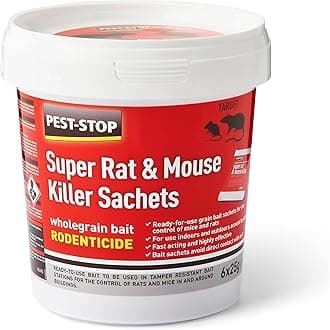 Super Rat & Mouse Control Sachets – Rodent Bait for Rats and Mice – Wholegrain with Aniseed Scent – Indoors & Outdoors – 6 x 25g Sachets