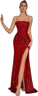 Elegant Evening Dress Women Party Long Formal Dress Sequined Strap Ladies Gown Bodycon Floor Length Female Outfits