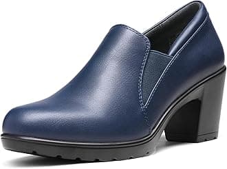 Women's Low Chunky Block Heels Pumps Comfortable Slip-on Heeled Loafers Dress Work Shoes for Office Business LOLA