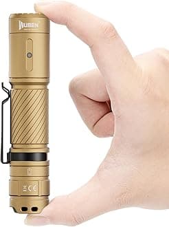 C3 Flashlight 1200 High Lumens Rechargeable Flashlights 6 Modes Super Bright IP68 LED Tactical Flashlight for Camping, Home, Emergenc, Inspection, Repair, Tool Gifts for Men(Khaki)