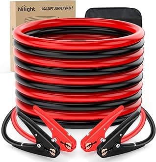 Jumper Cables for Car Battery 2 Gauge 25 FT Booster Cable Heavy Duty 800 A CCA with Carrying Bag Jump Start Emergency Kit Pickup Truck RV Vans SUV
