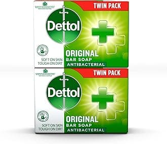 Soap, Original Antibacterial Bar, 2 Pack (100g x 2) Disinfectant, Soft on Skin, Tough on Dirt, Suitable for Everyday Use, Contains Skins Moisturising Agents, Kills 99.9 Percent of bacteria