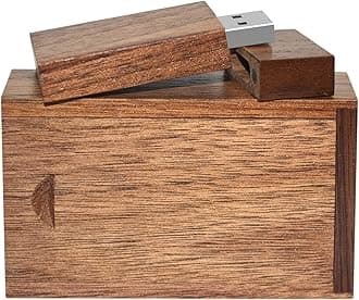 Wooden USB Flash Drive 64GB, EASTBULL USB 2.0 High Speed Walnut Wood USB Thumb Drives Memory Stick Pen Stick (1PCS-Brown)