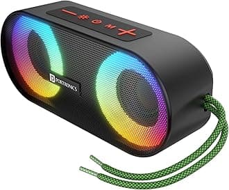 Pixel 3 20W Portable Wireless Bluetooth Speaker with Upto 7Hour Playtime, TWS Connectivity, RGB Lights, FM, AUX,TF Card & USB Drive, IPX7 Water Resistant, Type C Charging Port(Black)