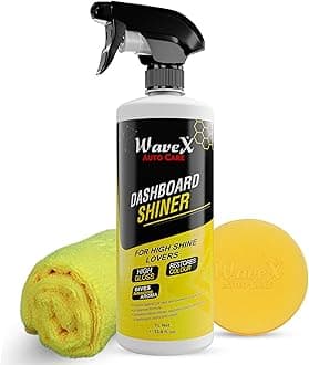 Wavex Dashboard Shiner (1L) Car Dashboard Polish | Car Polish Spray for Interior Plastic, Leather, Vinyl & Rubber | Dashboard Polish for High Shine & Protection | Includes Cloth & Foam Applicator