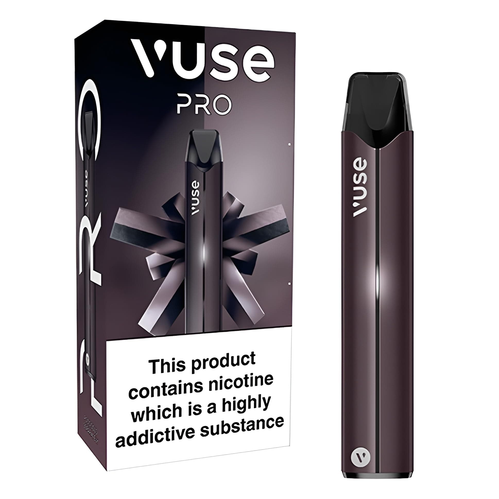 Pro Vape Kit, Slim Design, Fast Charging, Splash-Resistant, reusable, rechargeable & refillable vape, compatible with Vuse ePod 2 pods (Sold Separately), Black