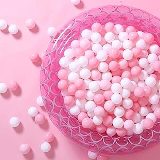 Ball Pit Balls 100 PCS for Toddles, Kids Plastic Balls for Ball Pit, Pool, Pink Party Accessories, Birthday Decoration, Crush Proof and Durable with Storage Bag