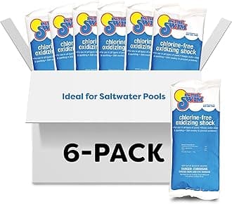 Chlorine-Free Pool Shock – Quick Dissolving, Fast-Acting, Shock-Oxidizer for Swimming Pools, Spas, and Salt Chlorinated Pools Compatible - 6 x 1 Pound Bags