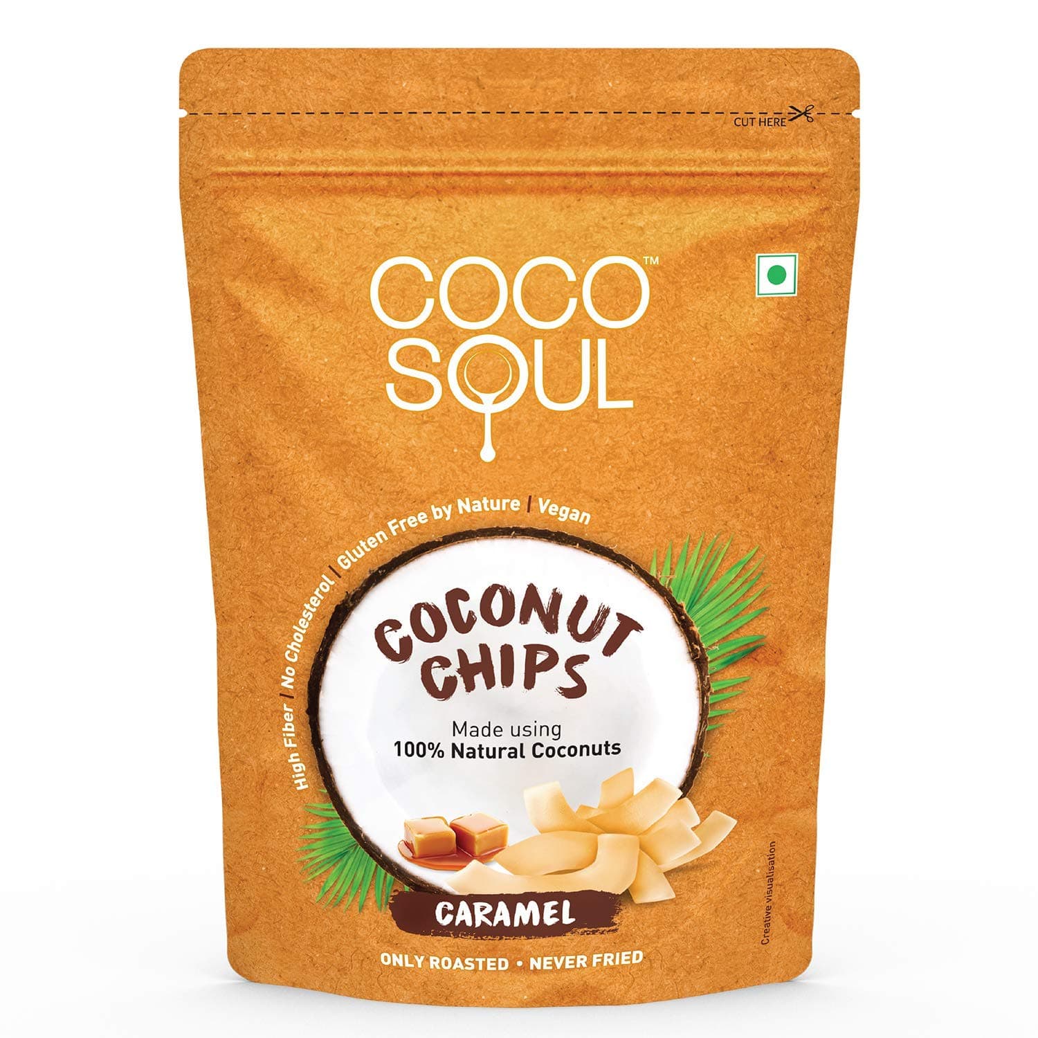 Coco Soul Coconut Chips, Caramel, 33g