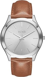 BUREI Men Watches Fashion Analog Stainless Steel Quartz Waterproof Watches,Gift for Men.