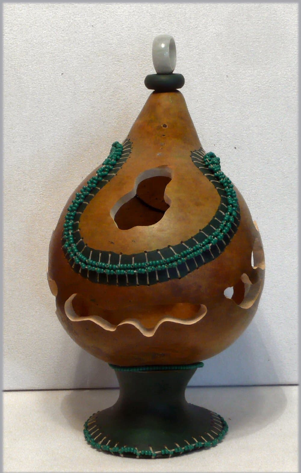 "Jade Ring" - Gourd Box Sculpture