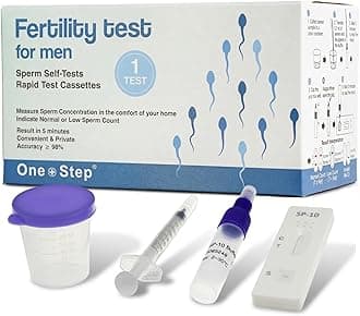 One Step Male Fertility Test Kit – At-Home Sperm Count Test for Men Trying to Conceive, Indicates Whether Sperm Concentration is Normal or Low, Results in Minutes – 1 Test