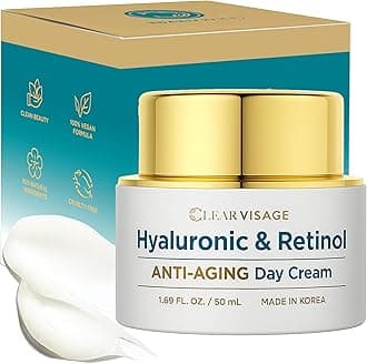 Hyaluronic Acid & Retinol Face Moisturizer - Dermatologist Tested, Anti Aging, Korean Skin Care - Hydrates, Smooths Fine Lines, Strengthens Barrier - Vegan, Clean Beauty - 1.69 Fl. Oz.