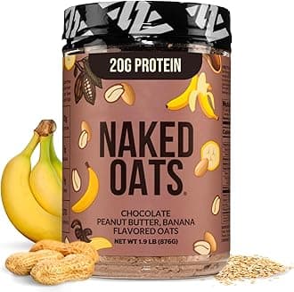 Nutrition Naked Oats - Chocolate Pb Banana Night Oats, 20G Whey Protein, Breakfast Or Instant Gluten Free Oatmeal Shake, High Protein Oatmeal, High Protein Breakfast Shake