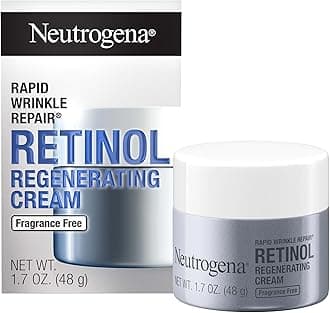 Neutrogena Rapid Wrinkle Repair Hyaluronic Acid Retinol Cream, Anti Wrinkle Cream, Face Moisturizer, Neck Cream & Dark Spot Remover for Face - Day & Night Cream with Hyaluronic Acid & Retinol, 1.7 oz