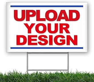 Custom Yard Sign with Stake - Personalized Blank Corrugated Yard Sign for Business, Sale, Open House, Birthday and Election - Vivid Print Lawn Sign Single Sided (18x24 In)