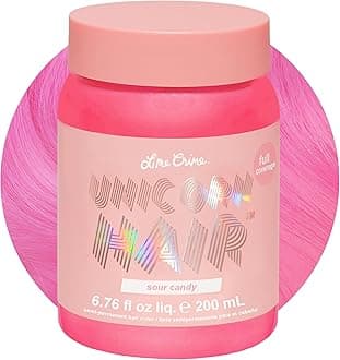 Lime Crime Unicorn Hair Dye Full Coverage, Sour Candy (Bright Pink) - Vegan and Cruelty Free Semi-Permanent Hair Color Conditions & Moisturizes - Temporary Hair Dye With Sugary Citrus Vanilla Scent