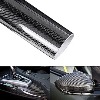 Lypumso Black 6D Carbon Fiber Vinyl Wrap Roll 1ft x 10ft, Super Glossy Car Wrap Film Featuring Bubble Free Air Release Technology, Car Moto DIY Interior Exterior