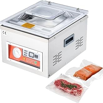 Chamber Vacuum Sealer, 260W Sealing Power, Vacuum Packing Machine for Wet Foods, Meats, Marinades and More, Compact Size with 10.2 in Sealing Length, Applied in Home Kitchen and Commercial Use