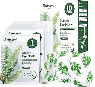 Steam Eye Mask, 10 Packs Heated Eye Mask, Self Heating Disposable SPA Warm Compress for Eyes Sleep Mask, Travel Essentials & Relaxation Gifts, Stocking Stuffers (Tea Tree Scent)