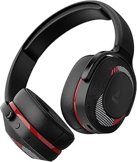ROCKERZ 425 Bluetooth On-Ear Headphones Wireless Characteristic Sound ENx Technology ASAP Charging 25 Hours Playtime Bluetooth V5.2 Dual Pairing with Microphone (Fiery Red)