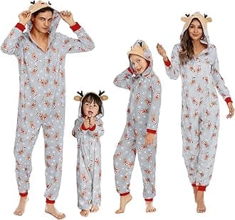 Cysincos Family Matching Christmas Pajamas Set Xmas Pjs Set Soft Long Sleeve Holiday Sleepwear Outfits for Women Men Couples