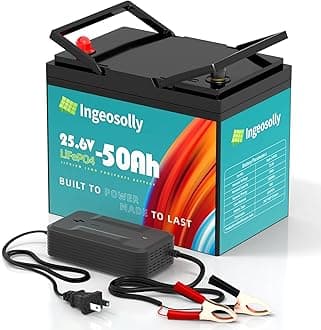 24V 50Ah LiFePO4 Lithium Battery, 8000+ Deep Cycle 24v Trolling Motor Battery 10-Year Lifespan, Upgraded BMS, Max. 1280Wh Energy LiFePO4 Batteries in Small Size for RV, Solar, Marine, Off-Grid