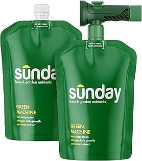 Sunday Green Machine Fertilizer, 42.3oz, 2 Pack - Liquid Lawn Fertilizer for Lush Growth - Includes Universal Sprayer Attachment - Covers Up to 10,000 Sq Ft - Easy Application in 15 Minutes or Less
