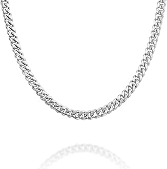 PAVOI Italian Solid 925 Sterling Silver, 22K Gold Plated Chain Necklaces | Snake, Square Box, Cable, Super Flex Curb, Miami Cuban and Rope Diamond-Cut Herringbone Necklace for Women and Men | MADE IN
