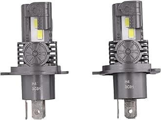 Newest H4/9003/HB2 Bulbs, 800% Ultra Brighter, Truly 1:1 Mini Size, 3-Min Plug and Play, 6500K White, H4 Fog Light bulbs with Fan, Pack of 2