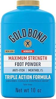 Medicated Talc-Free Foot Powder 10 oz., Maximum Strength Odor Control & Itch Relief