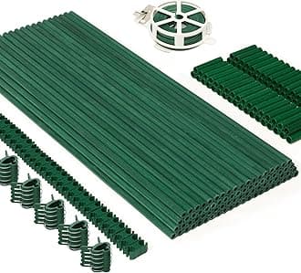 MAXPACE 249pcs Garden Stakes Kit: Includes 80 Sets of Fiberglass Plant Sticks Supports & Accessories for DIY 4ft, 5ft, 6ft, 7ft Stakes for Tomato, Vegetables, Indoor & Outdoor Gardening Supplies