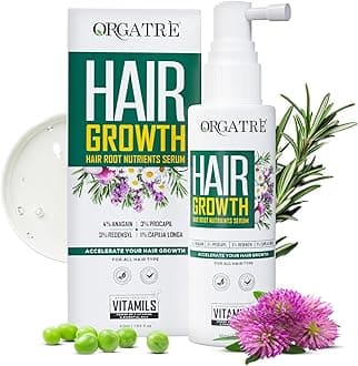ORGATRE Hair Growth Serum for scalp - 50ml | 3% Redensyl, 4% Anagain, 3% Procapil, 1% Capilia Longa & Rosemary Oil | Scalp Treatment & Hair Tonic for Men & Women | Effective Hair Regrowth Formula