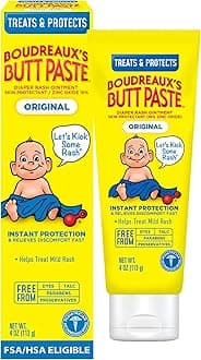 Boudreaux's Butt Paste Original Diaper Rash Cream, Diaper Cream for Baby, Fast Relief from Mild Discomfort, Pediatrician-Recommended Brand, 4 oz Tube