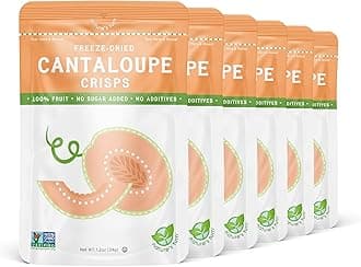 Nature's Turn Freeze-Dried Fruit Crisps – Healthy, Gluten-Free, Plant-Based, Crispy & Delicious Snack – Ideal for Cereal, & School On-the-Go Snacks – Cantaloupe, 6 Bags (1.2 oz Each)