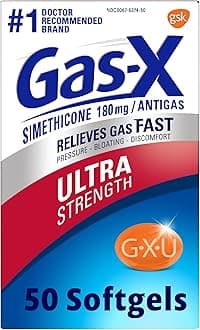 Fast Gas Relief, Ultra Strength Softgels for Fast Gas and Bloating Relief, 50-Count Boxes