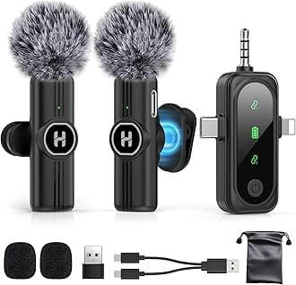 3 in 1 Mini Wireless Lavalier Microphone for All Devices (iOS, Andriod, Camera, PC) - Noise Reduction Lapel Mic for Recording, Clip on Omni Lav Mic for Video Recording, Tiktok, YouTube, Vlog