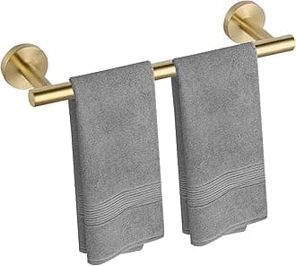 Beauenty Stainless Steel Towel Bar,Bathroom Wall Mounted Towel Holder,Multifunctional Towel Rail Rack (Golden)