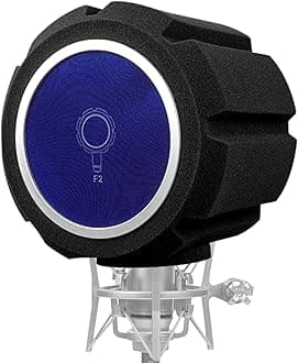 Microphone Pop Filter, Professional Mic Windscreen, Thick Wind Shield Acoustic Filter for 45mm-60mm Recording Studios Microphones, Sound-Absorbing Foam that Reduces Noise and Reflections