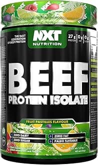 NXT Nutrition Beef Protein Isolate Powder - Protein Powder High in Natural Amino Acids - Paleo, Keto Friendly - Dairy and Gluten Free - Muscle Recovery | 1.2kg (Fruit Pastilles)